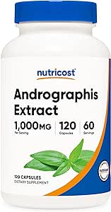 Nutricost Andrographis Extract Capsules (1000mg) (120 Capsules) - Health and Wellness Vegetarian Supplement, 60 Servings