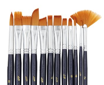 Paint Brushes, StarVast 12pcs Paint Brush Set for Watercolor/Oil/Acrylic/Crafts/Rock & Face Painting
