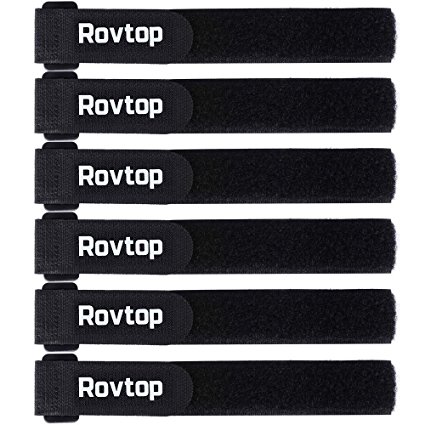 Rovtop 6 Pcs 16 Inch Adjustable Sizes Fastening Tape Reusable Multi Purpose Fastening Wrap for Securing Items at Home, Work and Outdoor