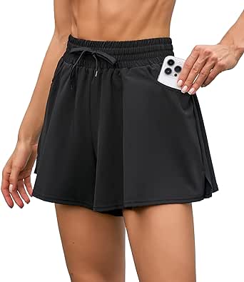 ATTRACO Women's 3" & 6" High Waisted Swim Board Shorts Quick Dry Beach Shorts with Pockets