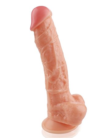 Bigbanana 9.8inch PVC Realistic Dildo Huge Cock Long Dick With Handsfree Suction Cup Adult Toy for Women Lesbian Gay (Flesh)