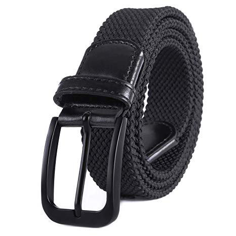 Weifert Belt for Men Braided Stretch Belt/No Holes Elastic Fabric Woven Belts