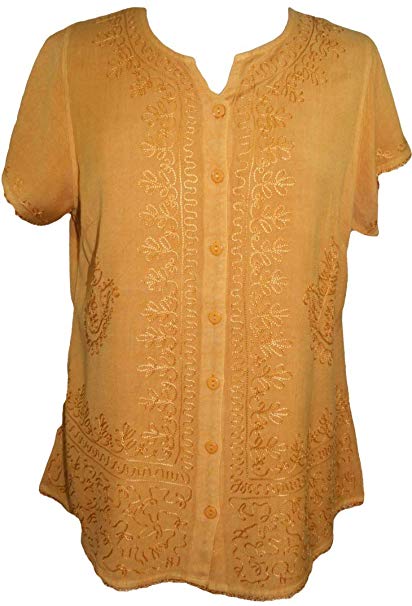 Agan Traders 144 B Medieval Bohemian Embroidered Top Shirt Blouse