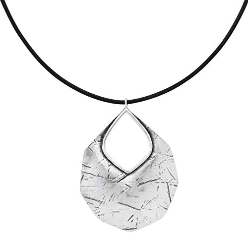 Silpada 'Badge of Beauty' Leather and Sterling Silver Pendant Necklace
