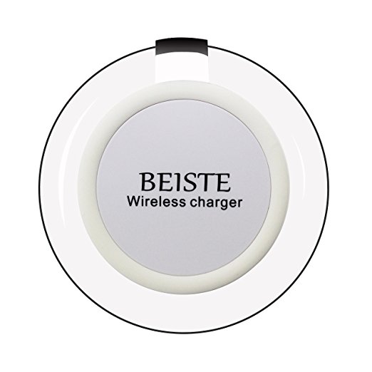 Wireless Charger, BEISTE Qi Wireless Charging Pad for Samsung Galaxy / Edge / Plus / Note (White)