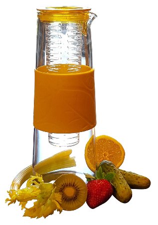 Salubre Fruit and Tea Infuser Water Pitcher - Glass - 32 Ounce - Drink the Best Flavor Infused Healthy Beverages - Includes Free Infusion Recipe e-Book!