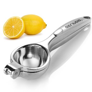 Gelindo Single Press Lemon Squeezer, Dishwasher Safe Lightweight Robust & Durable, Silver