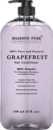 Majestic Pure Hair Conditioner for Damaged Hair, Pink Grapefruit, 100% Natural, 85% Organic, 8 Fluid Ounce