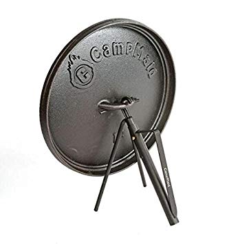 CampMaid Dutch Oven Kickstand Lid Lifter Compact, Portable, Outdoor Cooking Tools for Camping, Emergency preparedness/Survival, Scouts, Tailgating, Hunting, Beach cookouts, Small Urban environments