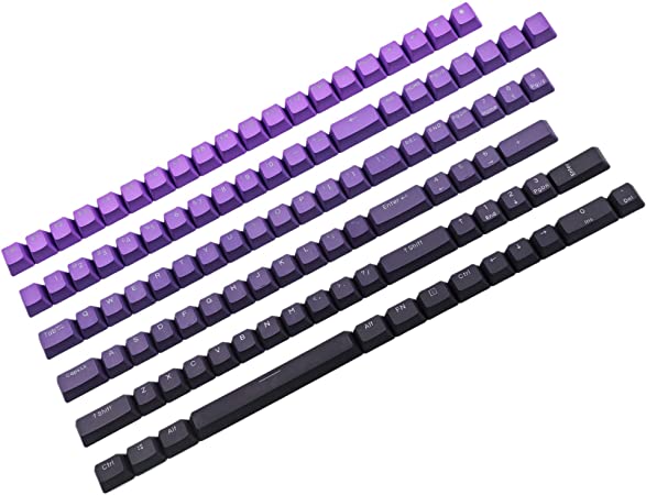 YMDK Double Shot 108 Dyed PBT Shine Through OEM Profile Purple Gradient Keycap for MX Switches Mechanical Keyboard（Only Keycap） (Purple Gradient)