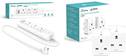 TP-Link Kasa WiFi Power Strip 3 outlets with 2 USB Ports, No Hub Required(KP303) & Kasa Mini Smart Plug, Wi-Fi Outlet, Wireless Smart Socket (KP105P2)