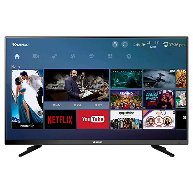 Shinco 102 cm (40 Inches) Full HD Smart LED TV SO42AS-E50 (Black) (2019 model)