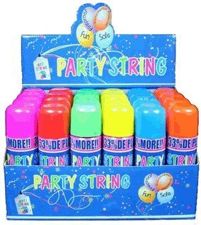 Blue Box Party String - not Silly String - 12 Cans