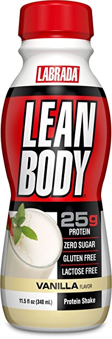 LABRADA - Lean Body RTD Whey Protein Weight Loss Shake, Zero Sugar - Gluten & Lactose, Convenient On-The-Go Meal Replacement Shake for Men & Women Muscle Building Supplement, Vanilla, (Pack of 4)