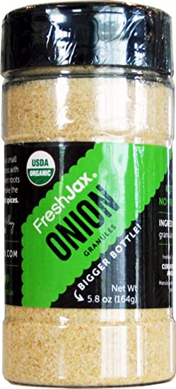 FreshJax Premium Organic Spices, Herbs, Seasonings, and Salts (Certified Organic Onion Granules - Large Bottles)