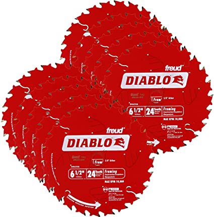 Freud D0624A Diablo 6-1/2-inch 24T ATB Perma-Shield Framing Saw Blades, 10-Pack