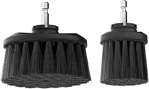 Dirt Devil 2-Piece Hard Bristle Scrubber Cleaning Brush Set, 2" & 3.5" Brushes Included, for Use On Brick, Grout, Cast Iron & More, Heavy Duty Cleaning, Drill Compatible AD82300