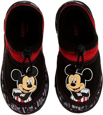 Disney Mickey Mouse Boys Water Shoes - Pool Aqua Socks for Kids- Sandals Bungee Waterproof Beach Slides Sport Character Summer Slip-on Quick Dry (Toddler/Little Kid)