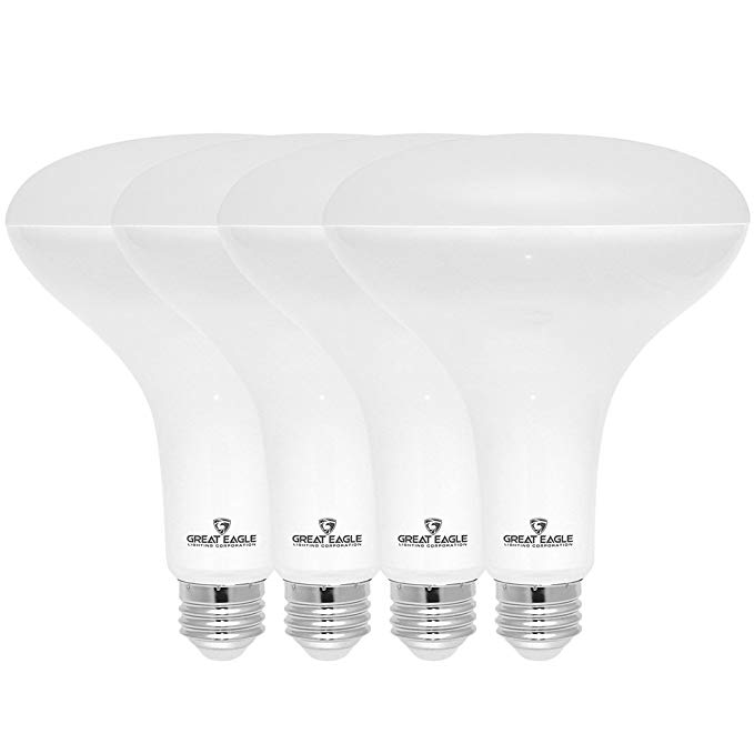 Great Eagle R40 or BR40 LED Bulb, 17W (100W Equivalent), 1400 Lumens, Brighter Upgrade, 3000K Soft White Color, for Recessed Can Use, Wide Flood Light, Dimmable, and UL Listed (Pack of 4)