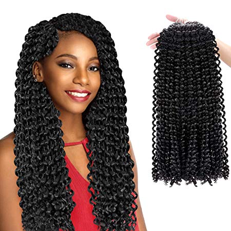 BESTOPE Passion Twist Hair, 6 Packs Passion Twist Crochet Hair 18 inch Water Wave Crochet Braids Natural Synthetic Hair Extension (24 Strands)