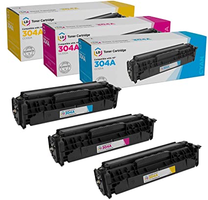 LD Remanufactured Toner Cartridge Replacements for HP 304A (Cyan, Magenta, Yellow 3-Pack)