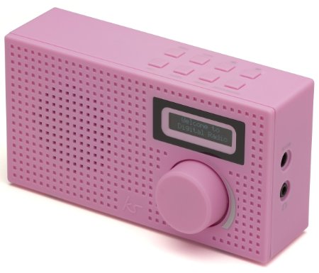 KitSound Pixel Portable Mini DAB Radio and Alarm Clock - Pink