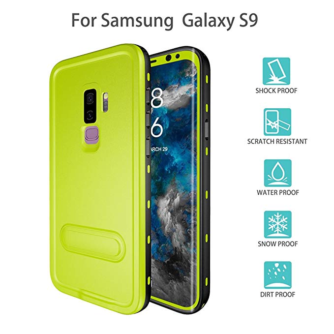 Redpepper-Waterproof Cas for Samsung Galaxy S9 Snowproof Shockproof DirtProof Full Sealed Underwater Protective Cover Case (Fruit Green)