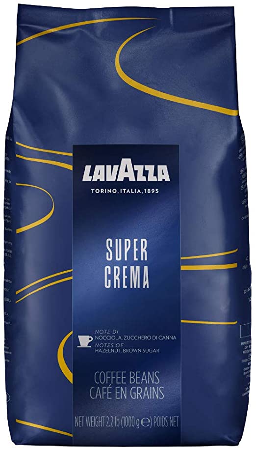 Lavazza Super Crema Coffee Beans (2 Packs of 1kg)