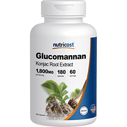 Nutricost Glucomannan 1,800mg Per Serving, 180 Capsules