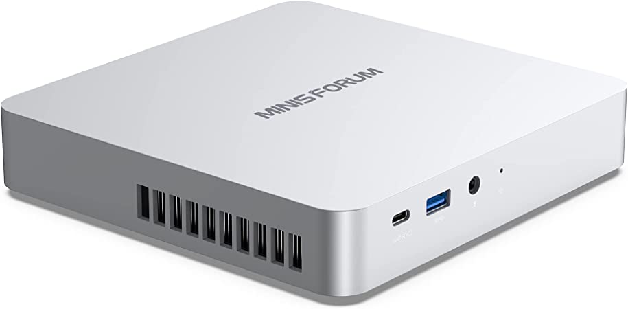 MINISFORUM EliteMini TH80 Mini PC 11th Gen Core i7-11800H Windows 11 Pro Desktop Computer, 16GB RAM 512GB NVMe SSD, HDMI/DP/USB-C(4K@60Hz) Outputs，2.5G RJ45, 5xUSB, Expand SSD Slot, Intel UHD Graphics