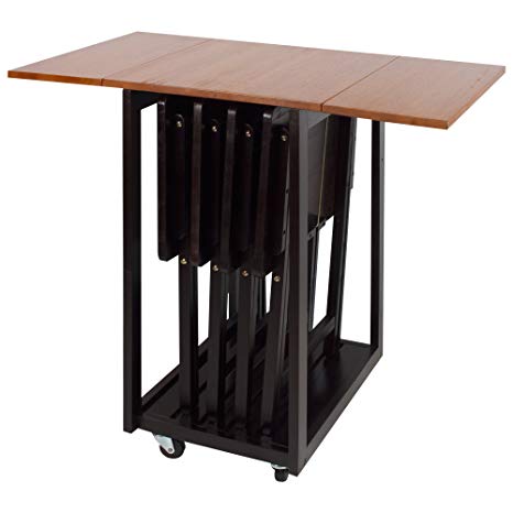 Casual Home Drop Leaf Table with TV Trays