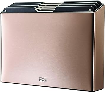 Joseph Joseph Folio Steel Set of 4 chopping boards with stainless-steel case - Rose Gold