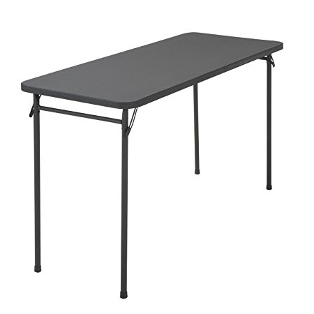 Cosco 20" x 48" Resin Top Folding Table Black