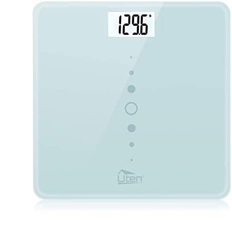 Uten Digital Body Scale, Bathroom Weight with Step-On Technology, Backlight Display, Round Corner Design and 8MM Glass, 440lb/200kg Capacity