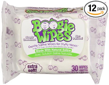 Boogie Infant Wipes, Unscented, 30 Count (Pack of 12)