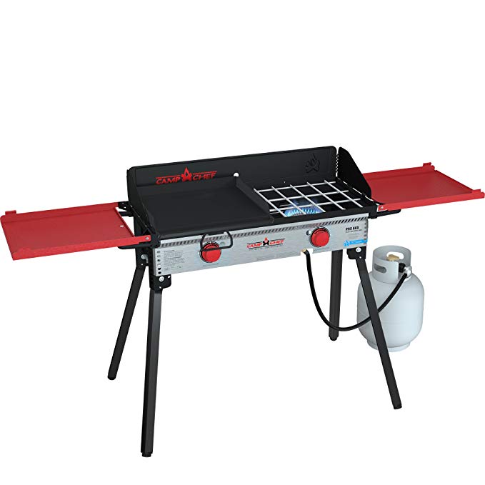 Camp Chef PRO60X Two-Burner Camp Stove with Professional SG30 Griddle - Bundle