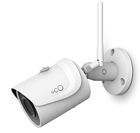 Oco Pro Bullet v2 Wi-Fi 1080p Wireless Security Camera with Micro SD Card Support and Cloud Storage - Weatherproof Outdoor / Indoor 3Mpx IP Surveillance System with Remote Monitoring and Night Vision