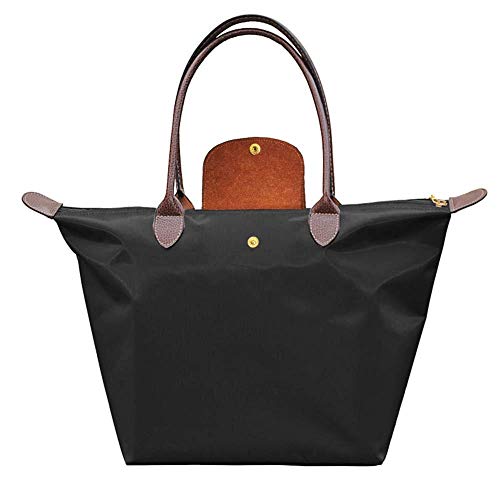 TCHH-DayUp Women Waterproof Zipper Tote Bag Handbag Nylon Shoulder Shopping Fold Bag
