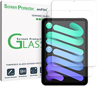 amFilm Glass Screen Protector Compatible with iPad Mini 6 (2021), 9H Tempered Glass Screen Protector, Apple Pencil 2nd Compatible