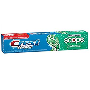 Crest Complete Multi-Benefit Fluoride Toothpaste, Whitening   Scope, Minty Fresh 6.2 oz
