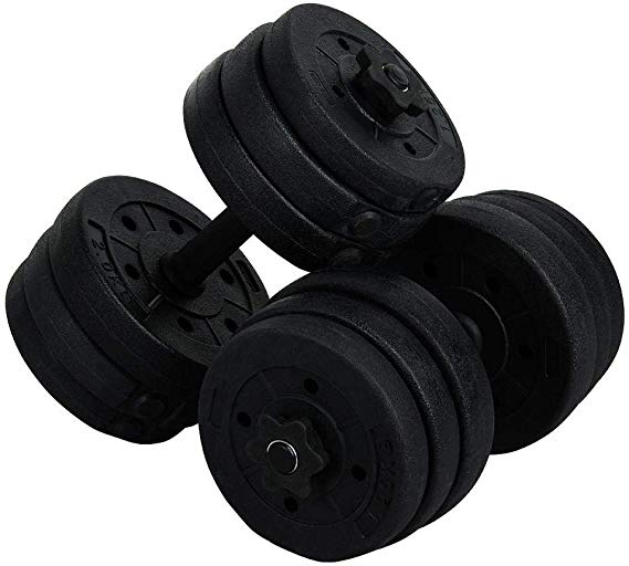 Yaheetech 20kg Dumbbells Set, Adjustable Free-Weights Hand Weight Dumbbells Weights for Bodybuilding Fitness/Weight Lifting Training Home Gym