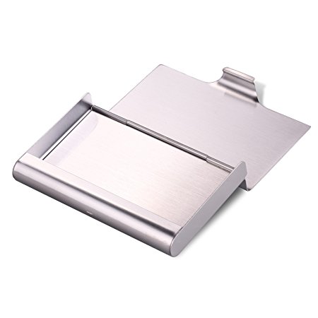 Hawatour Largest Size Business Card Holder Case for Holding 35 Business Cards Stainless Steel Name Card Case