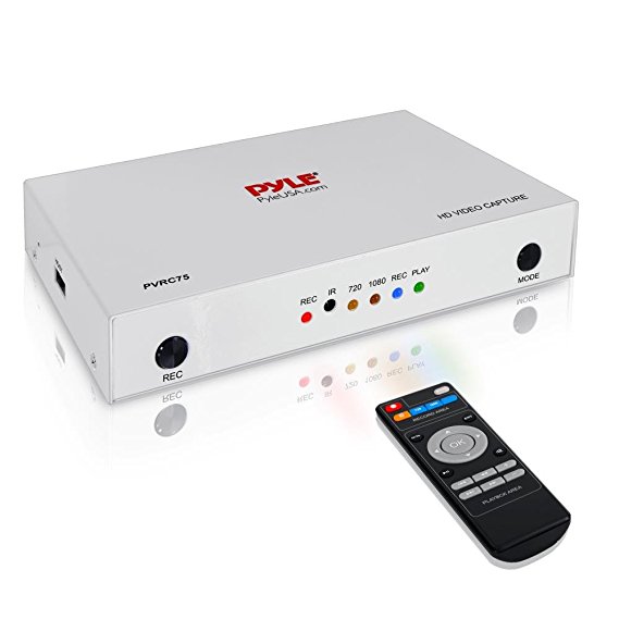 Pyle Video Game Capture Card - AV Recorder Converter, HDMI Support, Full HD 1080P Digital Media File Creation System with Audio For USB, SD, PC, DVD, PS4, PS3, XBox One, XBox 360 and Wii(PVRC75)