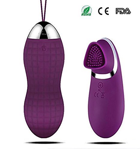 Sensaty Bullet Vibrator & Kegel Exercise Weights,Ben Wa Balls with 10 Modes Vibration Remote Control Cordless Rechargeable Waterproof Electric Massager –Purple