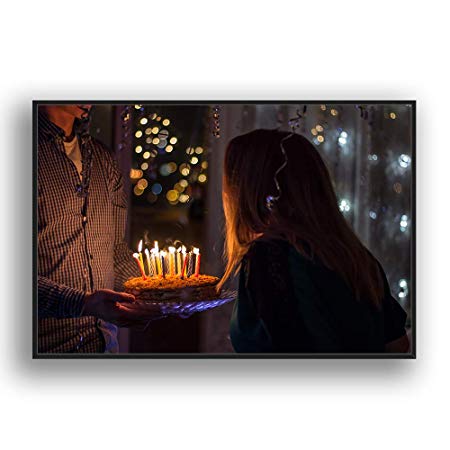SIGNFORD Framed Custom Canvas Prints Personalized Wall Art with Birthday Party Photos Digitally Printed - 16"x24", Black Frame