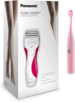 Panasonic ES2207P Ladies Electric Shaver, Close Curves 3-Blade Wet & Dry Women's Rechargeable Electric Razor with Pop-Up Trimmer, Independent Floating Heads - BROAG Random Color Electric Toothbrush