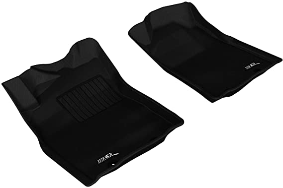 3D MAXpider Front Row Custom Fit All-Weather Floor Mat for Select Toyota Tacoma Models - Kagu Rubber (Black)