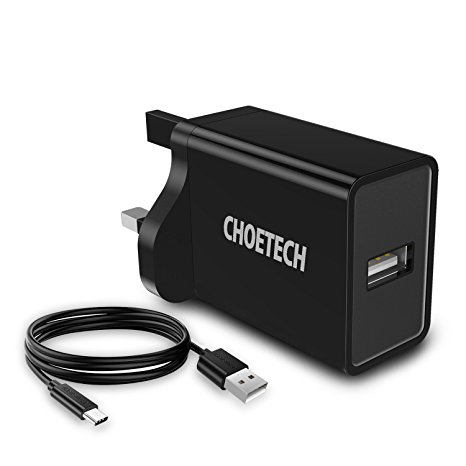 Quick Charge 3.0 USB C Charger, CHOETECH 18W Fast Wall Charger for Galaxy Note 8, S8/ S8 Plus, Nokia 8, LG G6, LG G5, Nexus 6P, Nexus 5X, OnePlus 3, HTC 10 and More[USB C Cable Included]