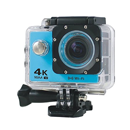 Boblov AT-30 Full HD 4K@30fps 1080P@60fps 173 Degree Wide Angle 16MP WiFi Sports Action Camera DVR (Blue)