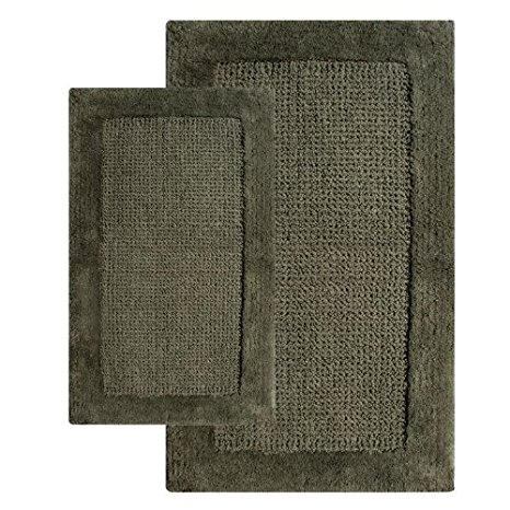 Chesapeake 2-Piece Naples 21-Inch by 34-Inch and 24-Inch by 40-Inch Bath Rug Set, Peridot